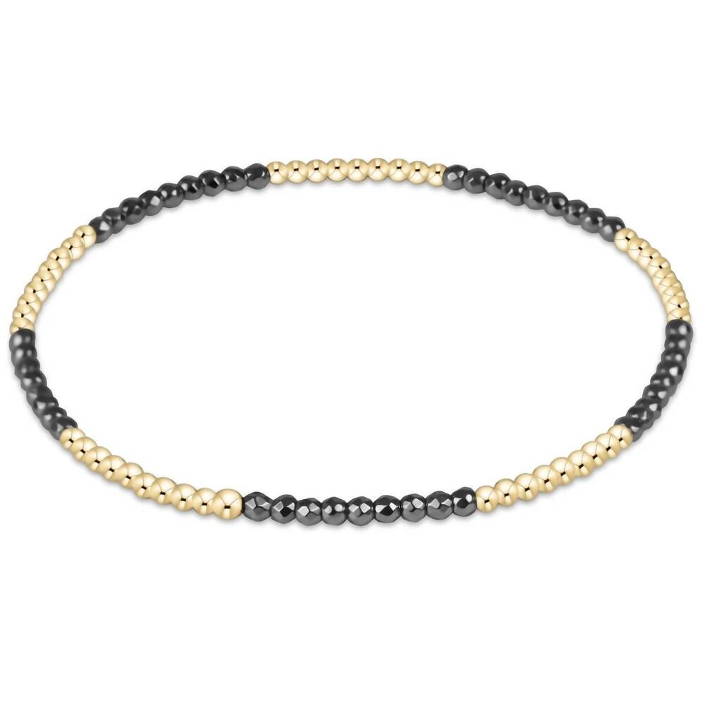 NEW ENEWTON women's blissful pattern bead bracelet in silver faceted hematite